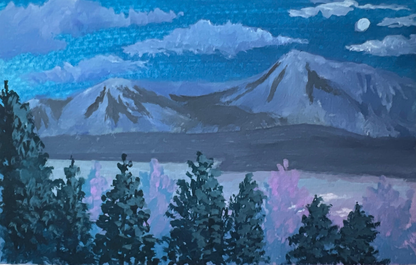 Lavender Lake at Night