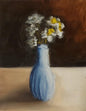 White Daffodils in a Blue Vase